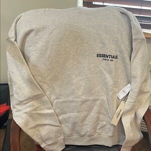 Essentials Oversized Sweatshirt with Hood in Light Oatmeal